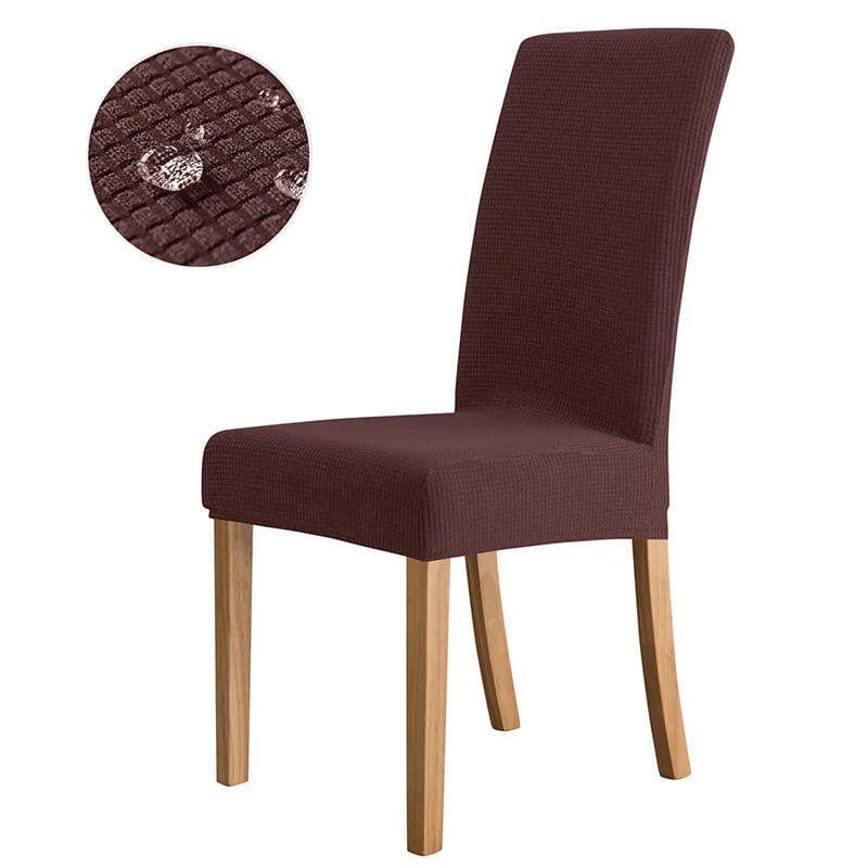 image-NEW Waterproof Elastic Jacquard Chair Cover for Dining Room Chair Covers for Chairs Kitchen Wedding Hotel Banquet Protector Seat