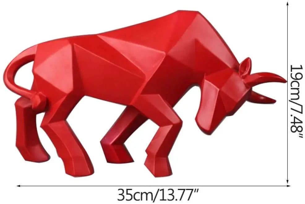 image-ERMAKOVA Resin Bull Statue Bison Sculpture Decoration Abstract Animal Figurine Room Desk Home Decoration Gift
