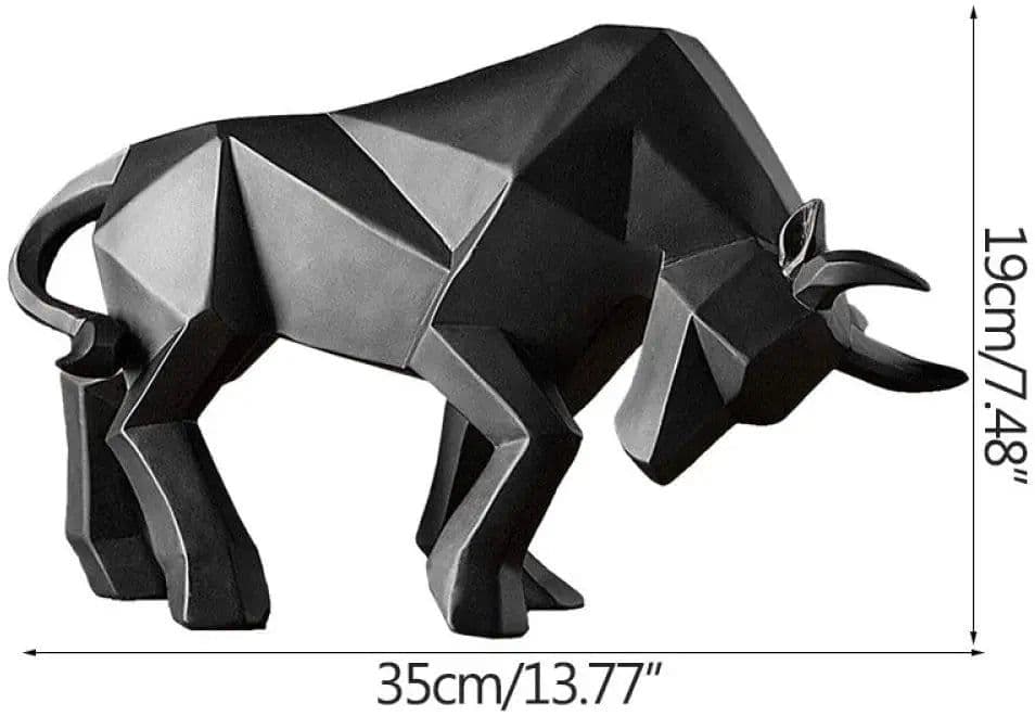 image-ERMAKOVA Resin Bull Statue Bison Sculpture Decoration Abstract Animal Figurine Room Desk Home Decoration Gift