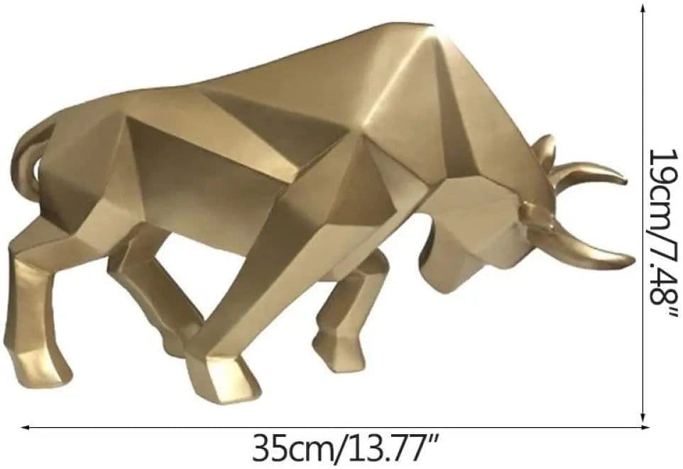 image-ERMAKOVA Resin Bull Statue Bison Sculpture Decoration Abstract Animal Figurine Room Desk Home Decoration Gift