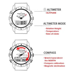 image-NORTH EDGE GAVIA 2 Men's Digital Dive Watch Altimeter Compass