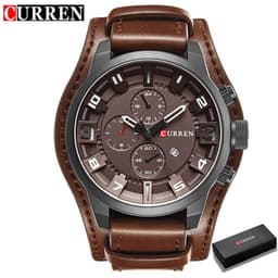 image-CURREN 8225 Men's Quartz Watch Leather Band Date Display 46mm