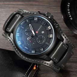 image-CURREN 8225 Men's Quartz Watch Leather Band Date Display 46mm