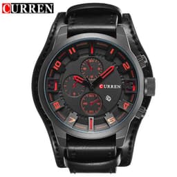 image-CURREN 8225 Men's Quartz Watch Leather Band Date Display 46mm