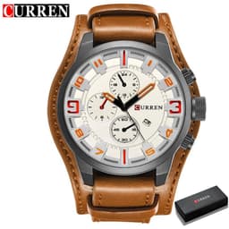 image-CURREN 8225 Men's Quartz Watch Leather Band Date Display 46mm