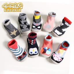 image-Anti-slip children's indoor shoes, baby floor shoes, outdoor rubber-soled children's shoes, toddler shoes, terry winter shoes and socks