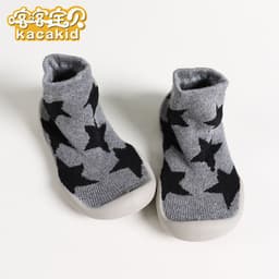 image-Anti-slip children's indoor shoes, baby floor shoes, outdoor rubber-soled children's shoes, toddler shoes, terry winter shoes and socks