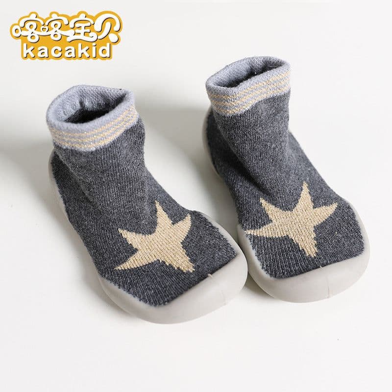 image-Anti-slip children's indoor shoes, baby floor shoes, outdoor rubber-soled children's shoes, toddler shoes, terry winter shoes and socks