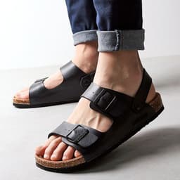 image-Golofe Cork Sandals Men - Black Open Toe EVA