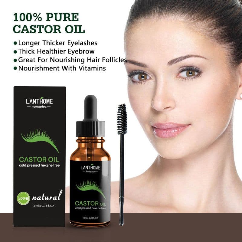 image-Lanthome Castor Oil for Hair Growth Serum Eyelash Growth Lifting Eyelashes Thick Eyebrow Growth Enhance Eye Lashes Serum Mascara