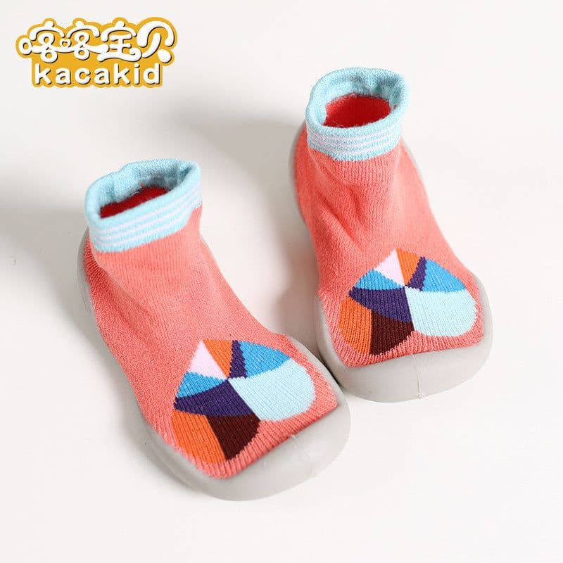 image-Anti-slip children's indoor shoes, baby floor shoes, outdoor rubber-soled children's shoes, toddler shoes, terry winter shoes and socks