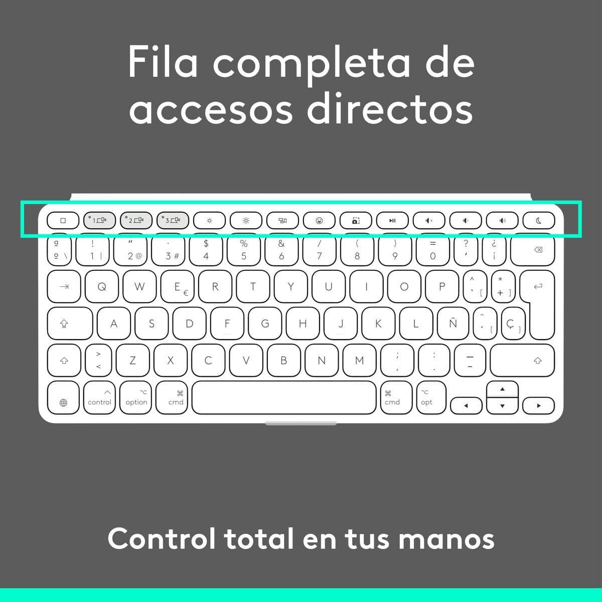 image-Bluetooth Keyboard Logitech 920-013011 Spanish Qwerty Grey White/Grey