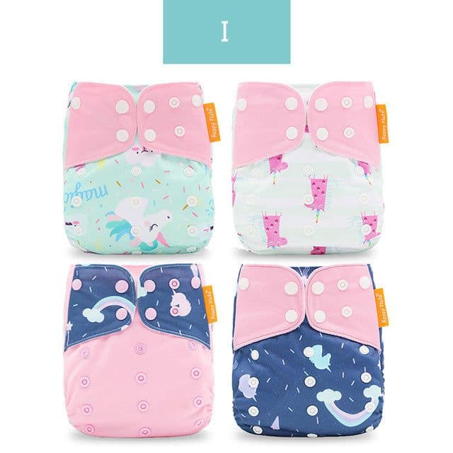 image-Happyflute 4-Pack Washable Training Pants - Waterproof Diapers for Infants 1-3 Years Old