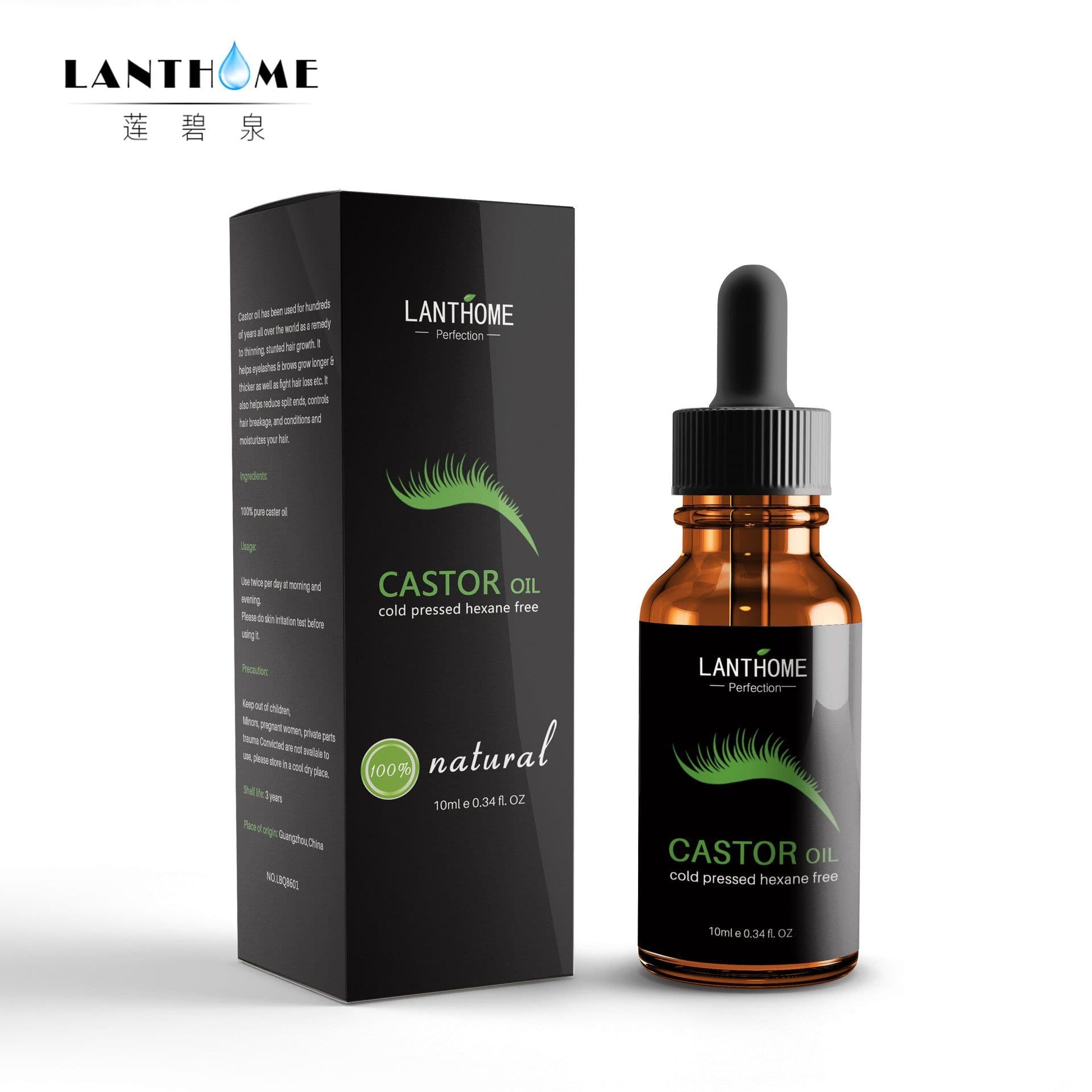 image-Lanthome Castor Oil for Hair Growth Serum Eyelash Growth Lifting Eyelashes Thick Eyebrow Growth Enhance Eye Lashes Serum Mascara
