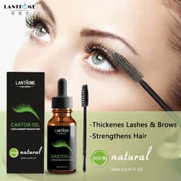 image-Lanthome Castor Oil for Hair Growth Serum Eyelash Growth Lifting Eyelashes Thick Eyebrow Growth Enhance Eye Lashes Serum Mascara