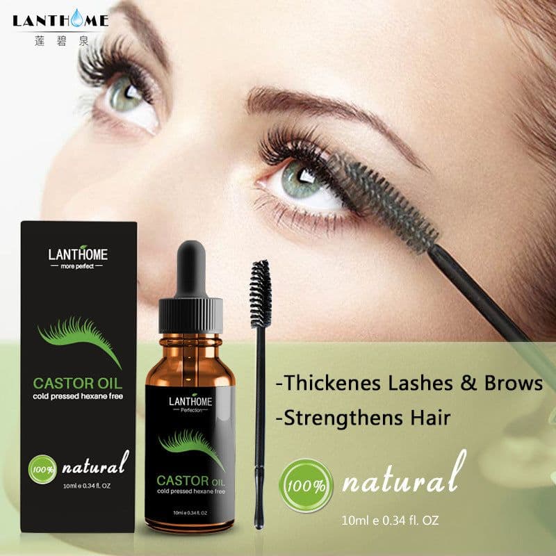 image-Lanthome Castor Oil for Hair Growth Serum Eyelash Growth Lifting Eyelashes Thick Eyebrow Growth Enhance Eye Lashes Serum Mascara