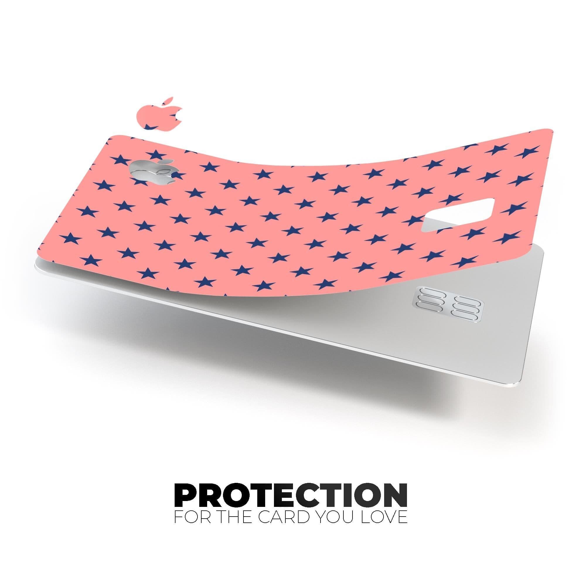image-Navy Stars Over Coral Pattern - Premium Protective Decal Skin-Kit for