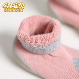 image-Anti-slip children's indoor shoes, baby floor shoes, outdoor rubber-soled children's shoes, toddler shoes, terry winter shoes and socks