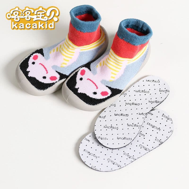 image-Anti-slip children's indoor shoes, baby floor shoes, outdoor rubber-soled children's shoes, toddler shoes, terry winter shoes and socks