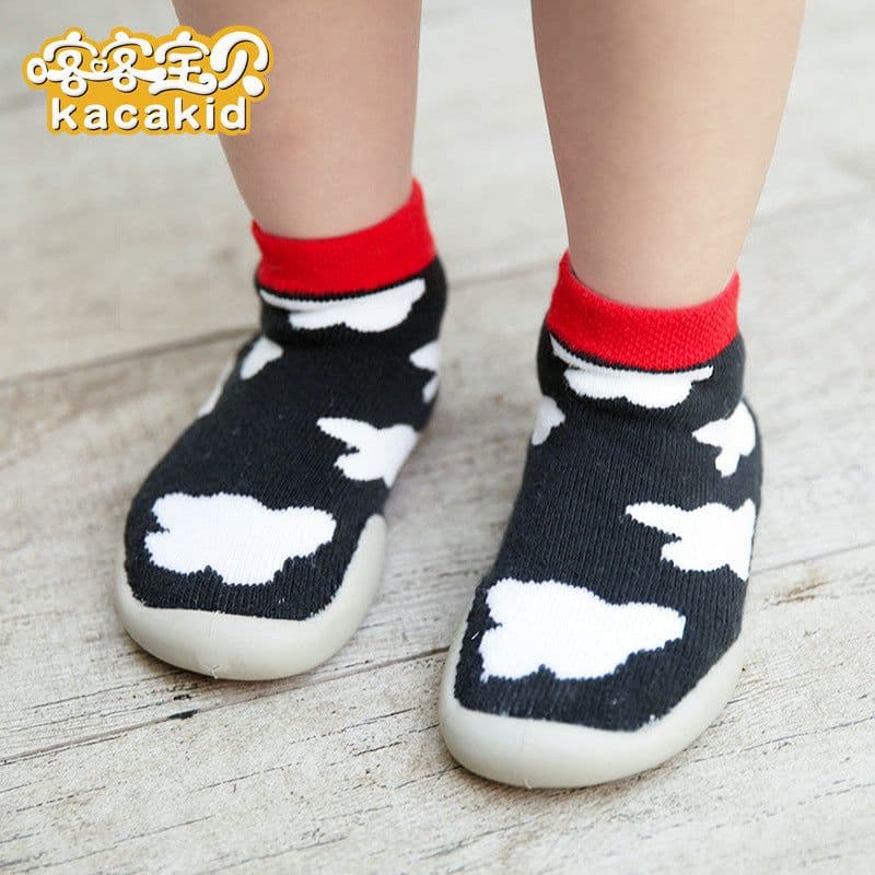image-Anti-slip children's indoor shoes, baby floor shoes, outdoor rubber-soled children's shoes, toddler shoes, terry winter shoes and socks
