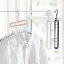 image-Plastic Coat Hanger - 9 Hole Modern Storage Rack
