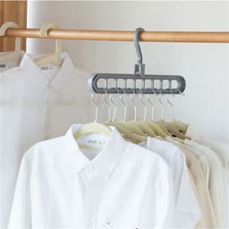 image-Plastic Coat Hanger - 9 Hole Modern Storage Rack