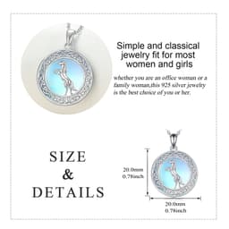 image-Sterling Silver Moonstone Horse Necklace Irish Celtic Jewelry