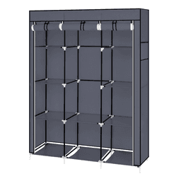 image-67" Portable Closet Organizer Wardrobe Storage Organizer with 10 Shelves Quick and Easy to Assemble Extra Space Gray