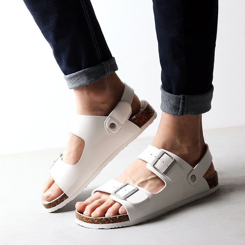 image-Golofe Cork Sandals Men - Black Open Toe EVA