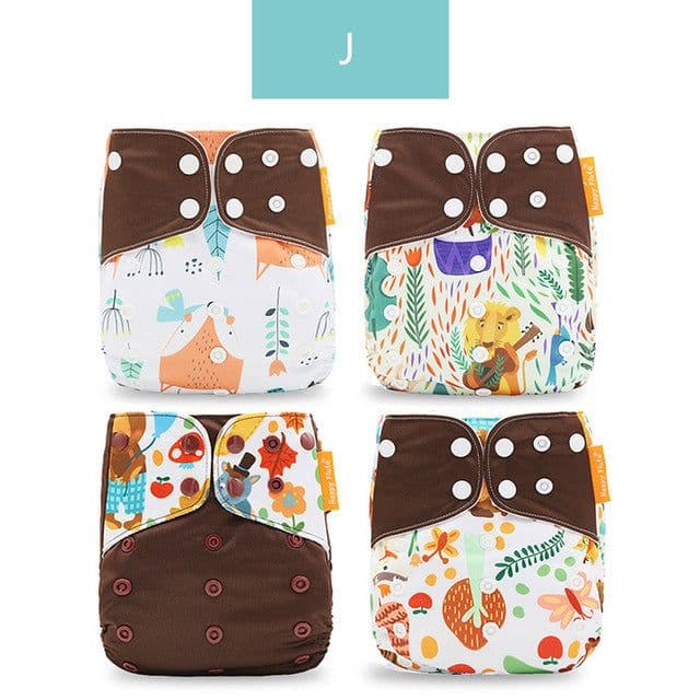 image-Happyflute 4-Pack Washable Training Pants - Waterproof Diapers for Infants 1-3 Years Old
