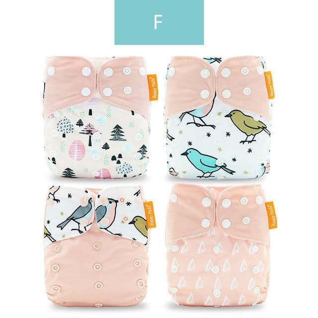 image-Happyflute 4-Pack Washable Training Pants - Waterproof Diapers for Infants 1-3 Years Old
