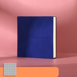 image-Square Notebook Blank Mesh Leather Surface Journal Book