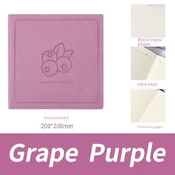 image-Square Notebook Blank Mesh Leather Surface Journal Book