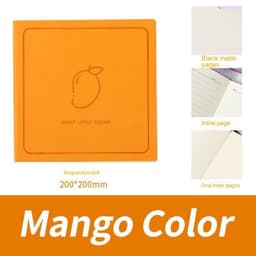 image-Square Notebook Blank Mesh Leather Surface Journal Book
