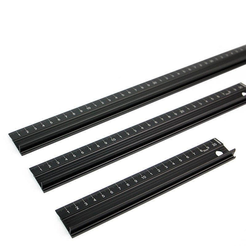 image-Handmade Leather Goods DIY Aluminum Alloy Steel Ruler Cutting Drawing Ruler Protective Ruler Scratch-Resistant Cutting Ruler