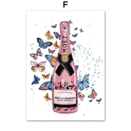 image-Fashion Bag Girl Balloon Champagne Wall Art Canvas Print