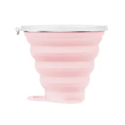image-Silicone Folding Cup 270ML - Pink Sports Bottle