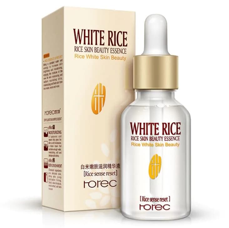 image-HOREC White Rice Whitening Serum Face Moisturizing Cream Anti Wrinkle Anti Aging Face Fine Lines Acne Treatment Skin Care 15ml