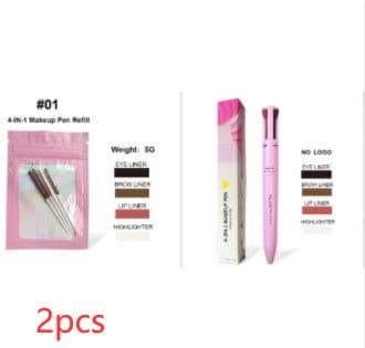 image-Four-in-one Cosmetic Brush Four-color Highlight Lip Liner Eyeliner Eyebrow Pencil