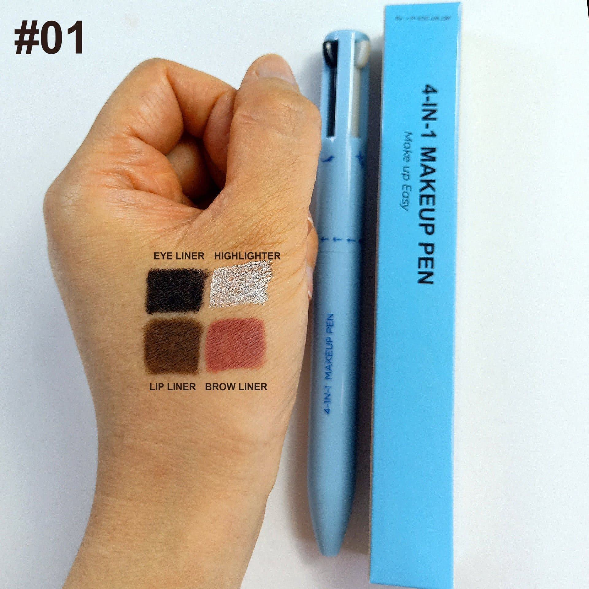 image-Four-in-one Cosmetic Brush Four-color Highlight Lip Liner Eyeliner Eyebrow Pencil