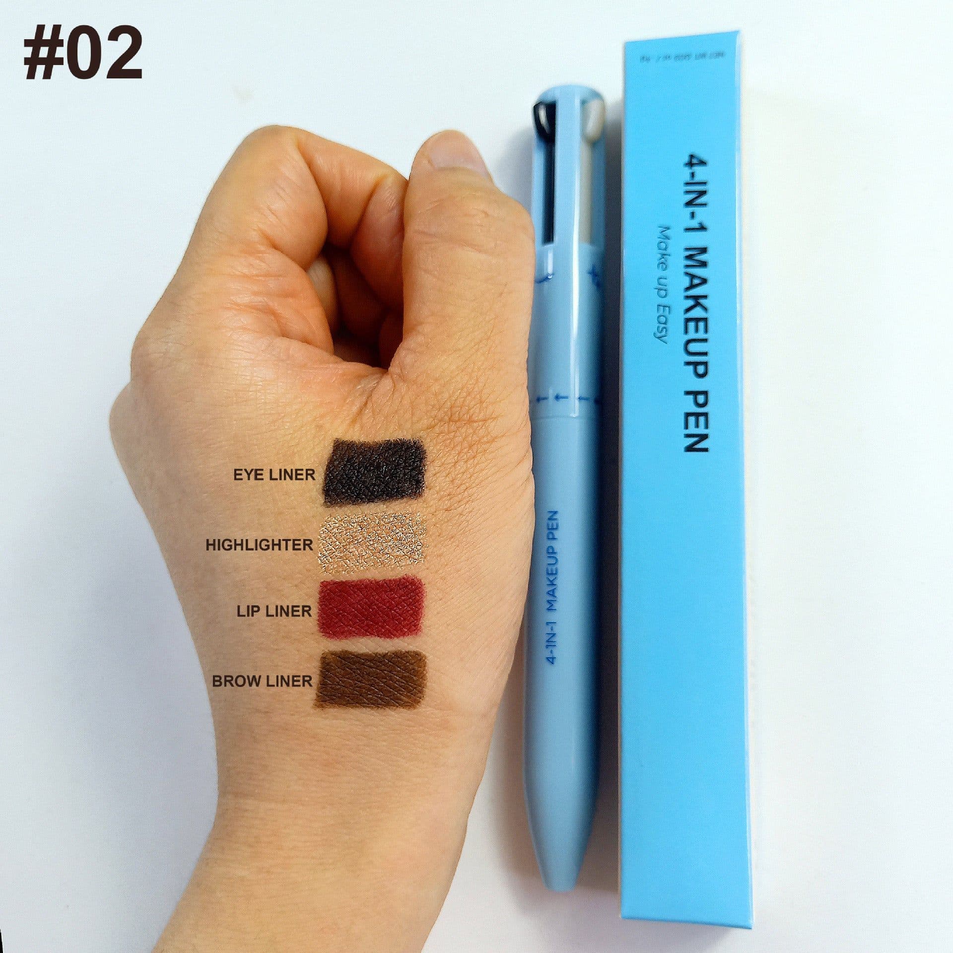 image-Four-in-one Cosmetic Brush Four-color Highlight Lip Liner Eyeliner Eyebrow Pencil