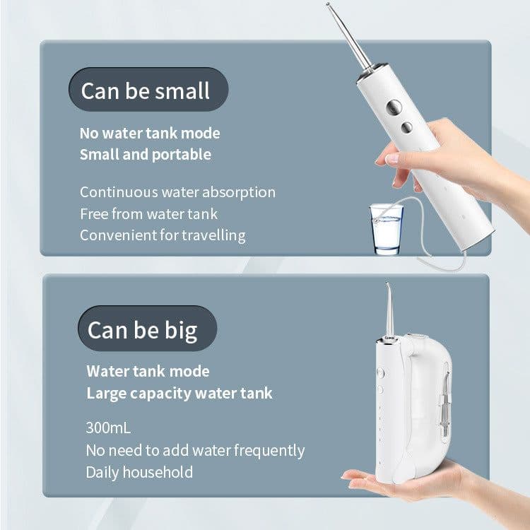 image-Portable Oral Irrigator 300ml Large Water Electric Irrigador Bucal Water Flosser Tooth Cleaner
