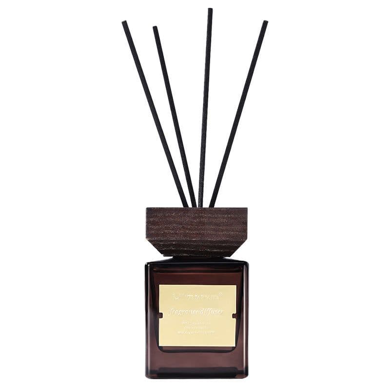 image-Hotel Fragrance Wooden Lid Rattan Reed Diffuser Essential Oil