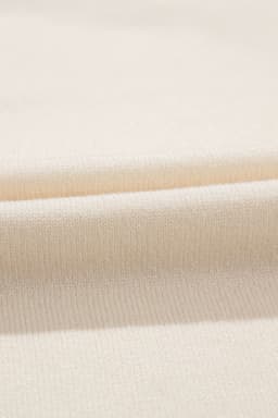 image-Beige Flower Pattern Short Sleeve Knitted Top