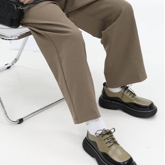 image-Matching Color Casual Leather Shoes Fashion Men Thick Soled Big Head