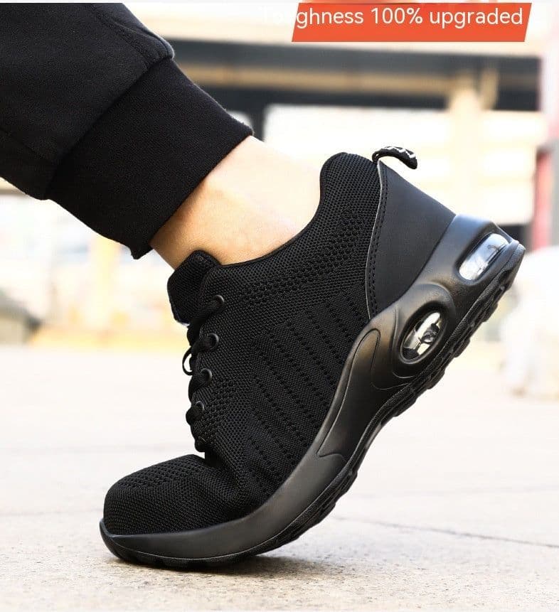 image-Steel Baotou Anti-smash And Stab Like Flying Woven Sports Shoes