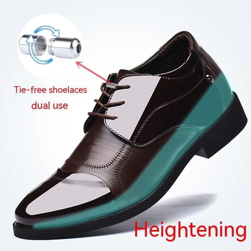 image-Men's Leather Shoes Casual Photo Increase
