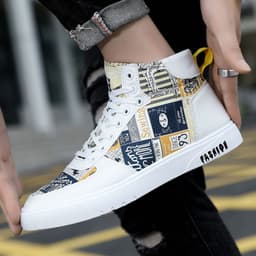 image-Personality Graffiti High Top Men's Shoes Casual Four Seasons