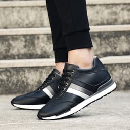 image-Men's Invisible Elevated Casual Leather Shoes