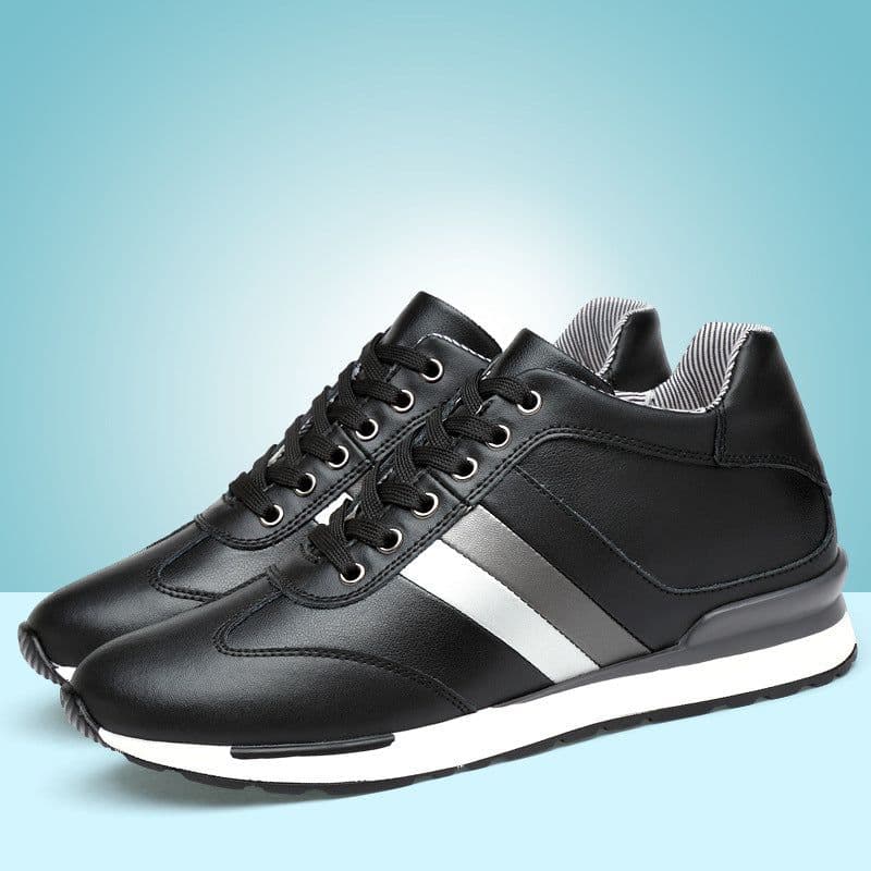 image-Men's Invisible Elevated Casual Leather Shoes